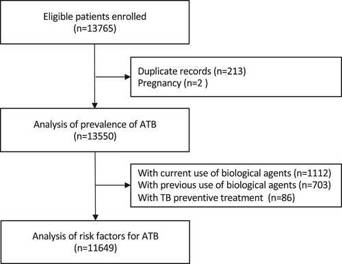 Figure 2. Flowchart of the study. ATB=active tuberculosis.