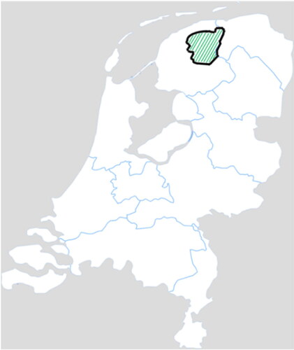 Figure 1. The Netherlands and NFW’s working area. Source: Author’s representation.The marked area is NFW’s working area.