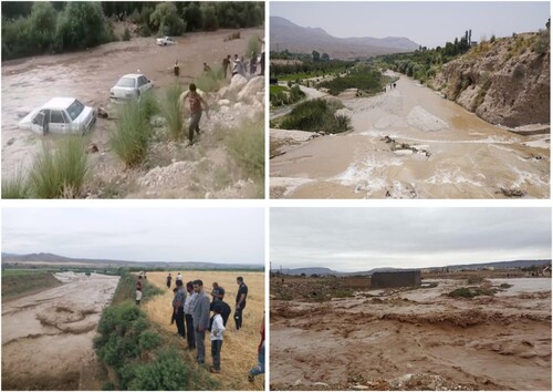 Figure 3. Images of areas flooded during monsoon floods.