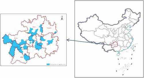 Figure 1. Sampling areas for risk assessment of heavy metals in Guizhou