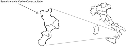 Figure 1. Citrus medica cv Diamante site of collection.