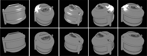 Figure 8. Samples from highlight dataset with 5 different view angles. The top row is highlight images, and the bottom row is diffuse images.