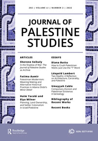 Cover image for Journal of Palestine Studies, Volume 51, Issue 2, 2022