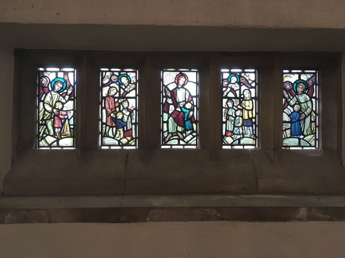 Figure 3. Moira Forsyth, Stained Glass Window, West End, St Thomas’ Church, Hanwell. Photo: authors.