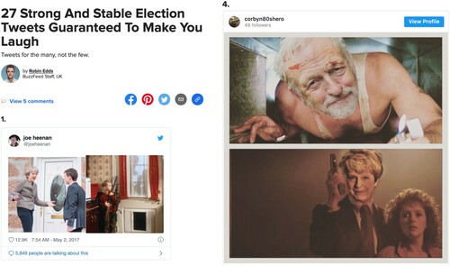 Figure 2. Examples of meme aggregation by BuzzFeed.