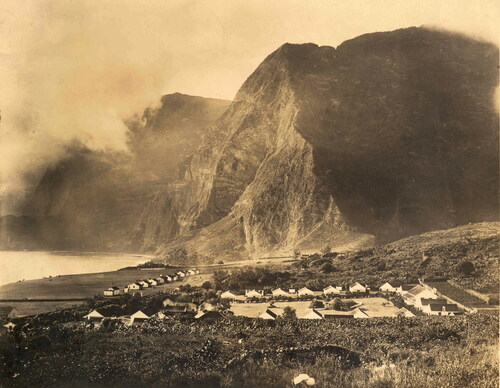 FIG 1 Kalaupapa leprosy community, Moloka‘i (Courtesy of Damien Collection, Leuven).