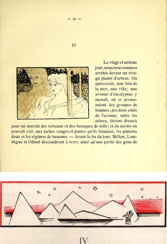 Figure 3. The images opening Section IV in the Denis edition (top) and the Latour edition.