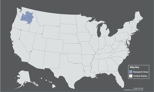 Figure 1. Case study location in the Columbia River basin in the US Northwest.