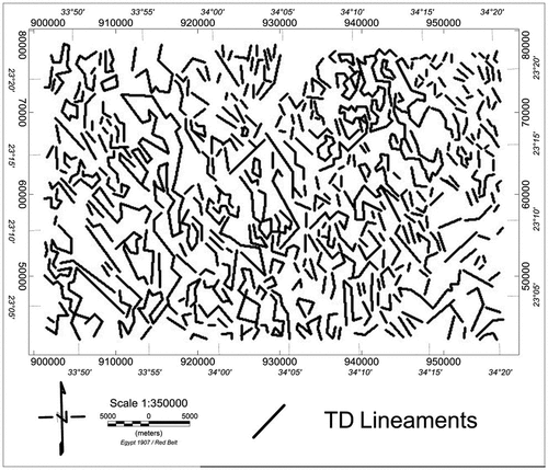 Figure 12. Lineaments trend of TDR.