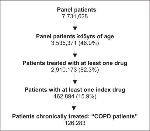 Figure 1 Flowchart of COPD patients’ identification.