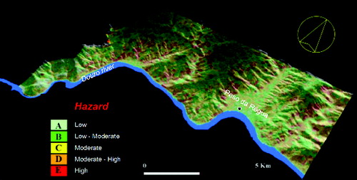 Figure 9. Landslide hazard map for the Peso da Régua region (Douro river valley).