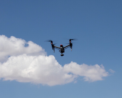 Figure 2. DJI Inspire 2 with DJI Zenmuse X4S camera in operation at Highland Peak, Nevada.