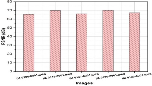 Figure 12. PSNR for the specific decrypted images.