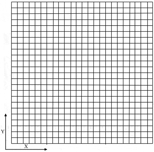 Figure 2. 25 × 25 discretization of grid domain system.