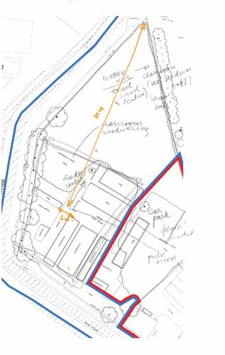 Figure 1. Overview of site with artist’s own notes made during site visit.