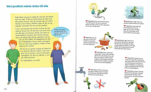 Figure 1. Textbook spread from Puls Samhällskunskap about environmental sustainability (Stålnacke, Citation2012, pp. 116–117).