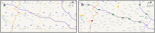 Figure 2. Maps of the same region with different descriptions. (a) the real map. (b) the test map.