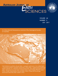 Cover image for Australian Journal of Earth Sciences, Volume 64, Issue 5, 2017