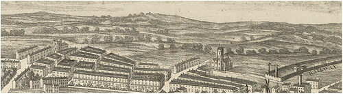 Figure 2. A section of Ackerman’s panoramic map (1847) showing countryside beyond the city limits.