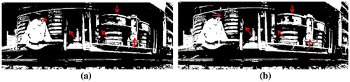 Figure 5. (a) Segmentation with CV model (Chan & Vese, Citation2001) and (b) Segmentation with CV with morphological differential gradient model.