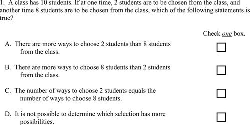 Figure 1. Example of a multiple-choice item.