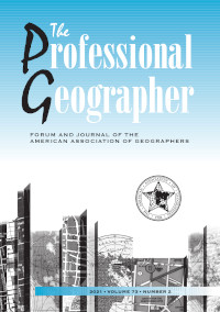 Cover image for The Professional Geographer, Volume 73, Issue 2, 2021