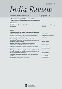 Cover image for India Review, Volume 21, Issue 3, 2022