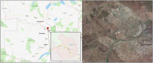 Figure 3. Location and satellite image of Ndola, Zambia. (Source: Google Map. Note: Not drawn to scale, for representative purpose only.)