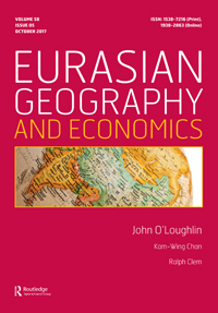 Cover image for Eurasian Geography and Economics, Volume 58, Issue 5, 2017