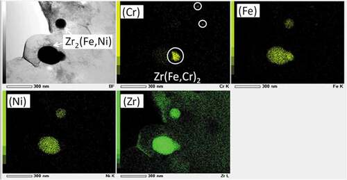 Figure 2. STEM-EDS mapping of annealed Zircaloy-2.