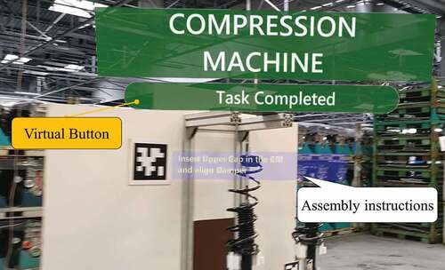 Figure 16. Assembly instructions in compression machine working area.