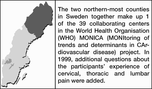 Figure 4. Map of Sweden showing the region of origin of the individuals under study (grey).