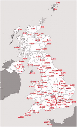 Figure 1. Locations of weather stations used for the analysis.