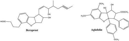 Figure 1. The chemical structures of beraprost and aglafolin.