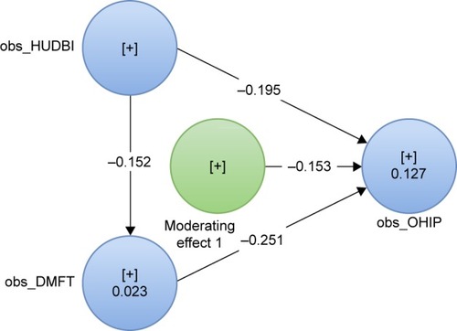 Figure 7 Model of moderated mediation with partial least squares.