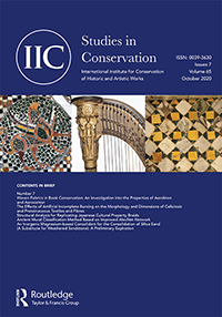 Cover image for Studies in Conservation, Volume 65, Issue 7, 2020