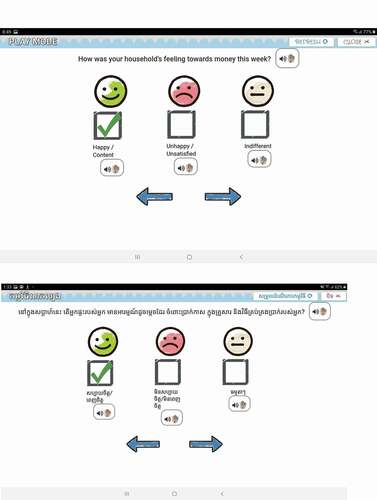 Figure 3. Financial Status Questionnaire in English and Khmer.