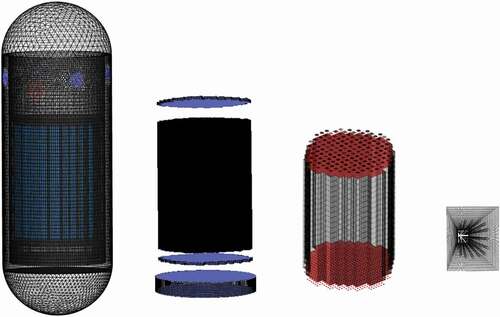 Figure 3. Views of the calculation domain mesh.