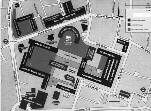 Figure 1. Site plan of Barbican Estate.