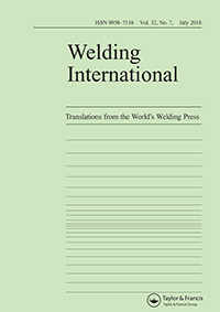 Cover image for Welding International, Volume 32, Issue 7, 2018