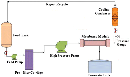 Figure 3. Process flow diagram of NF system.