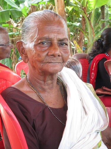 Vinodini Amma was part of the protests until she passed away in 2022. This picture was taken in 2018 when she used to come to the site regularly. Source: Carmel Christy K J.