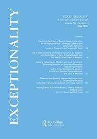 Cover image for Exceptionality, Volume 30, Issue 2, 2022