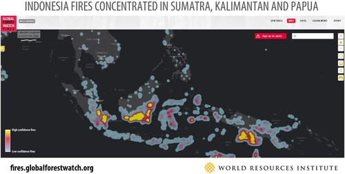Figure 1. Concentration of forest fires, Indonesia.