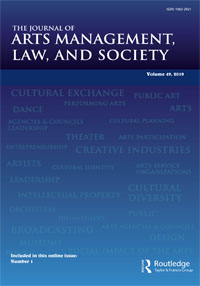 Cover image for The Journal of Arts Management, Law, and Society, Volume 49, Issue 1, 2019