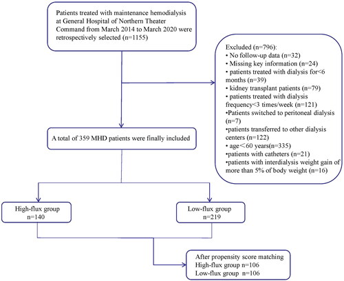 Figure 1. Flow diagram about the number of patients included and excluded from this study.