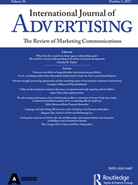 Cover image for International Journal of Advertising, Volume 36, Issue 3, 2017