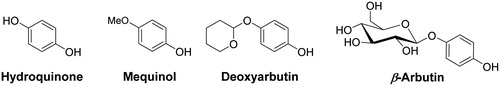 Figure 4. Hydroquinone and its representative derivatives.