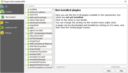 Figure 56. The QGIS Python Plugin Installer can be used to download and install additional program code from different repositories.