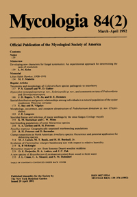 Cover image for Mycologia, Volume 84, Issue 2, 1992